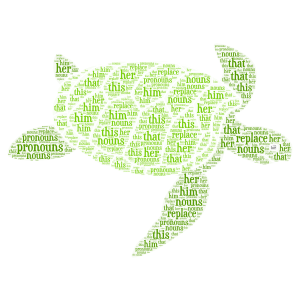 pronoun turtle word cloud art