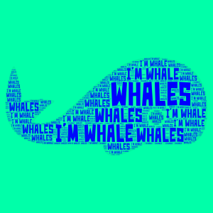 whale word cloud art