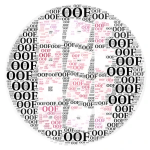 OOF in Roblox word cloud art