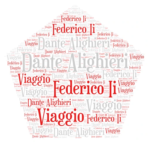 dante alighieri federico II viaggio word cloud art