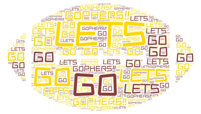 GOLDEN GOPHERS word cloud art