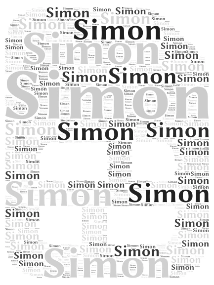 Simon word cloud art