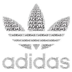 Adidas word cloud art