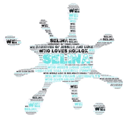 blue word cloud art