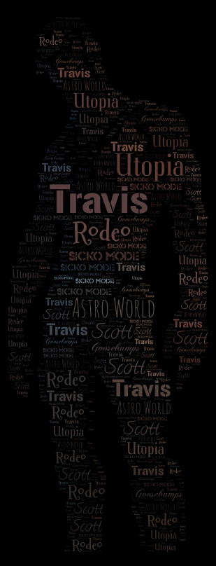 Travis Scott word cloud art