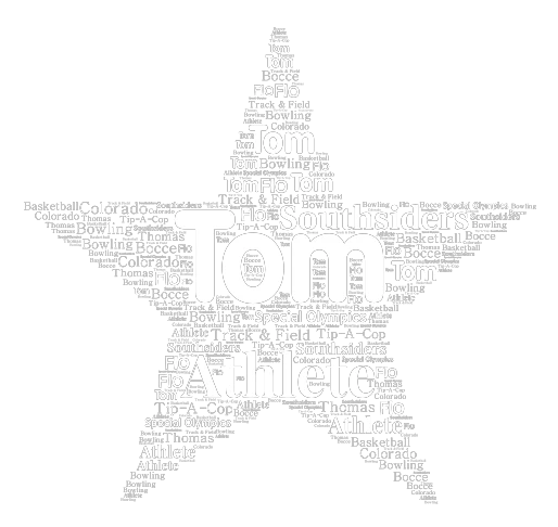 #58  Tom Athlete Adult XL blue cotton blend word cloud art