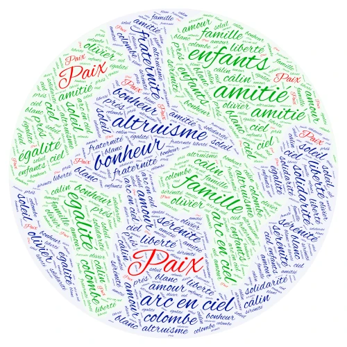 Paix 1A word cloud art