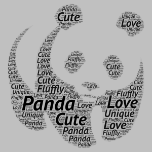 My Love For Panda word cloud art