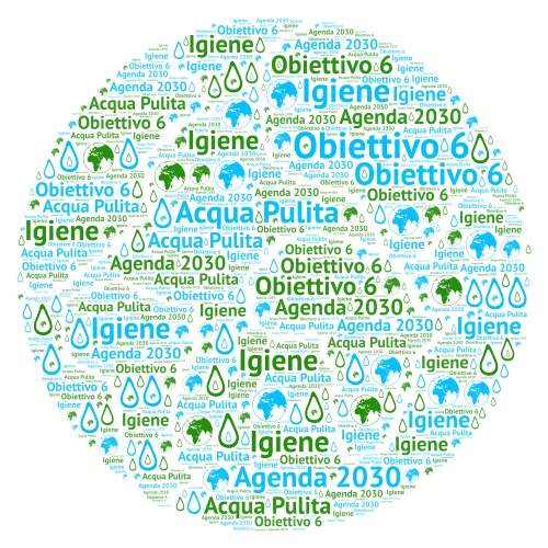 Obiettivo 6 Agenda 2030 word cloud art