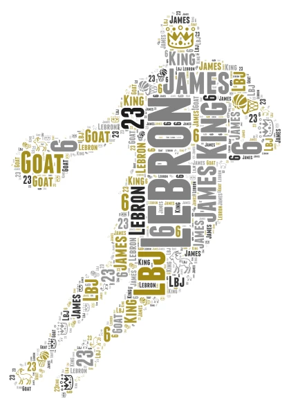 Lebron James word cloud art