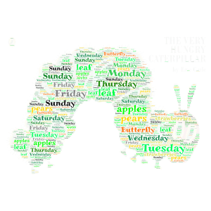 THE VERY HUNGRY CATERPILLAR 2,  by ERIC CARLE word cloud art