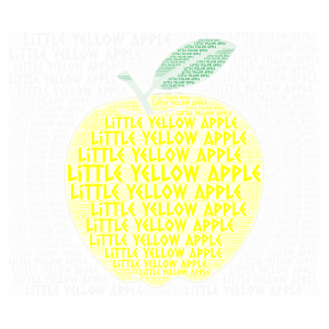 Little yellow apple word cloud art