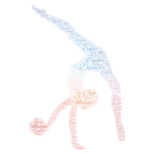 Dancer word cloud art