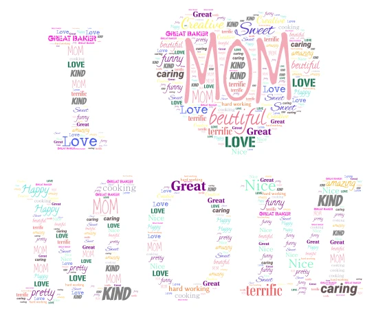 MOM word cloud art