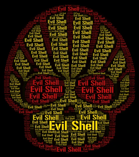 Evil Shell word cloud art