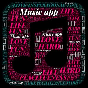 Music app word cloud art