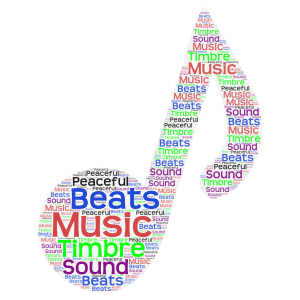Music word cloud art