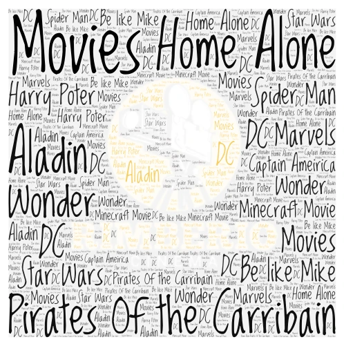 Movies word cloud art