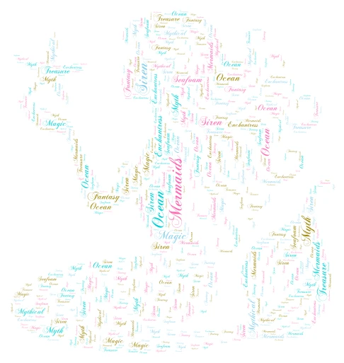  Mermaid word cloud art