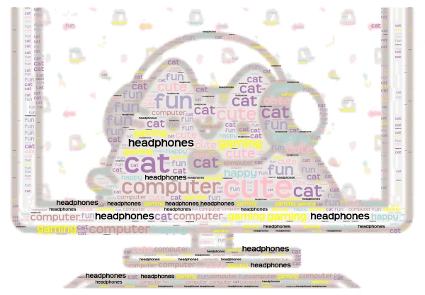 the cutest cat  word cloud art