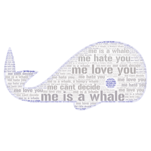 Me is a whale word cloud art