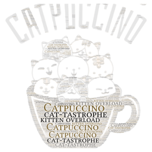 Catpuccino word cloud art