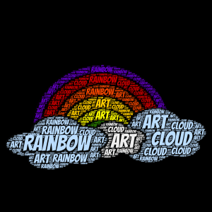Rainbow 😋 word cloud art