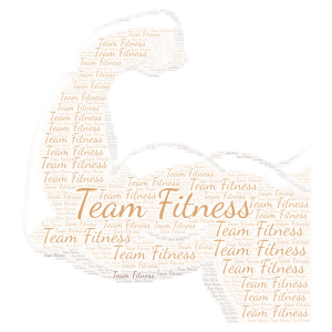Team fitness word cloud art