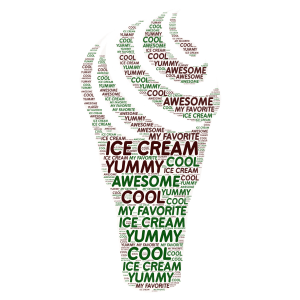 Ice cream word cloud art