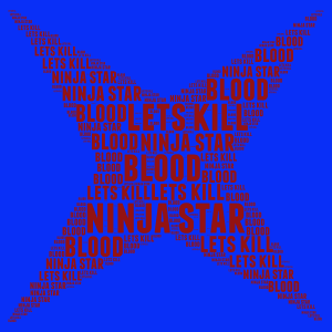 ninja star word cloud art