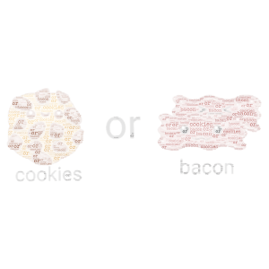 cookies or bacon???? word cloud art