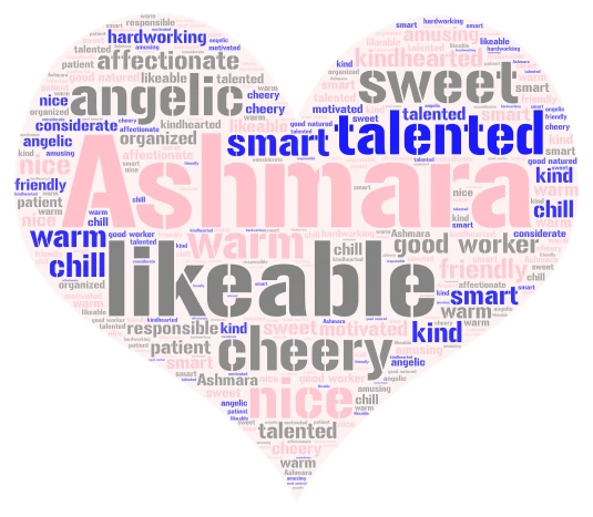 Ashmara  word cloud art