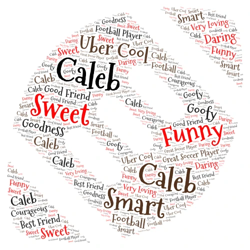 Caleb word cloud art