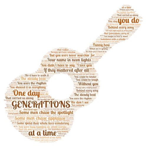 Generations word cloud art