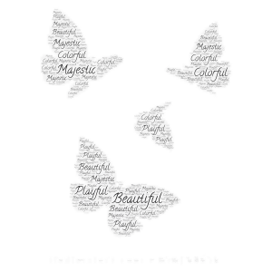 Beautiful Butterfly word cloud art