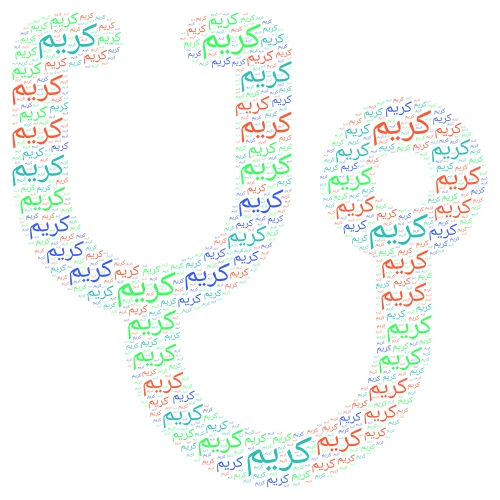 كريم word cloud art