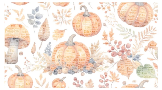 Pumpkin Spice and Everything Nice word cloud art