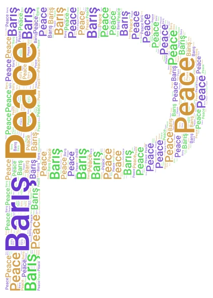Peace word cloud art