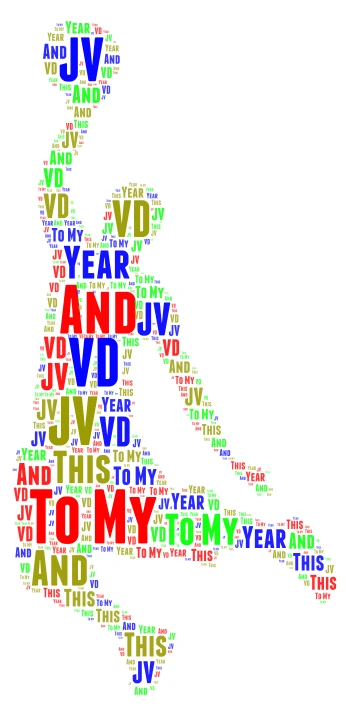 To My JV and VD This Year word cloud art