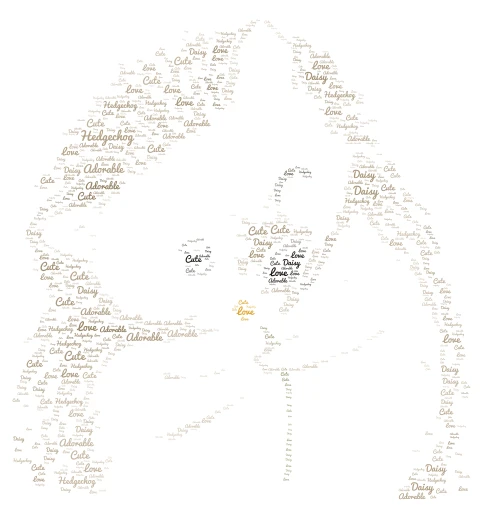 Hedgechog word cloud art