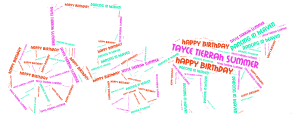 tayce birthday word cloud art