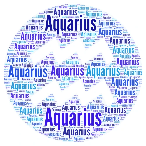 Aquarius word cloud art