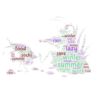 The ant and the cricket word cloud art