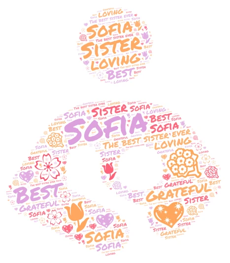 Sister word cloud art