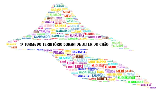 1ª Turma do território Borari de Alter do Chão word cloud art
