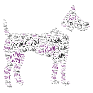 Nova the Service Dog word cloud art