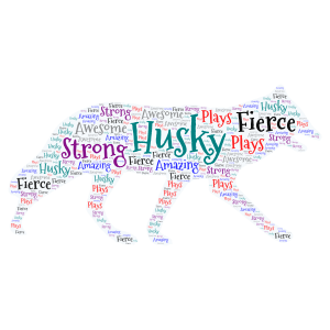 Husky word cloud art