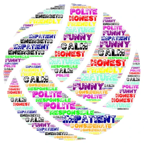 My characteristics  word cloud art