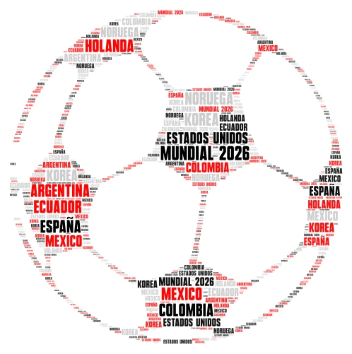 Países Que Participan En El Mundial 2026 word cloud art