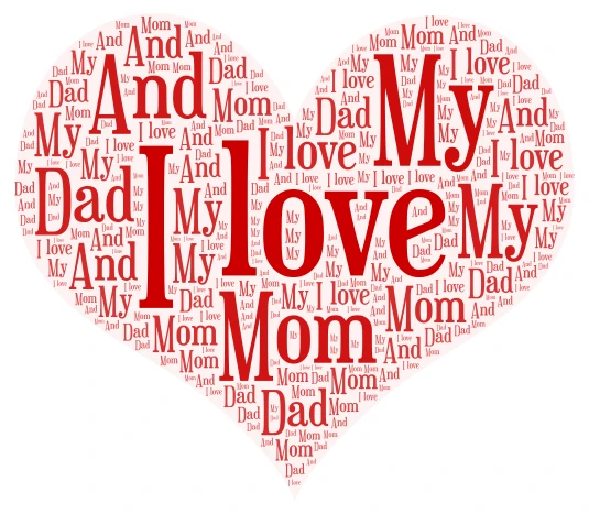 Mom and dad word cloud art